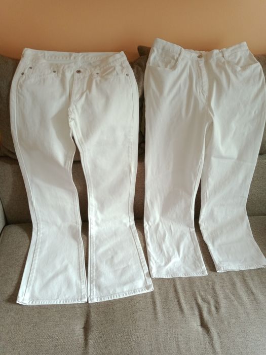 Pantaloni albi evazați, firma Denim Provider