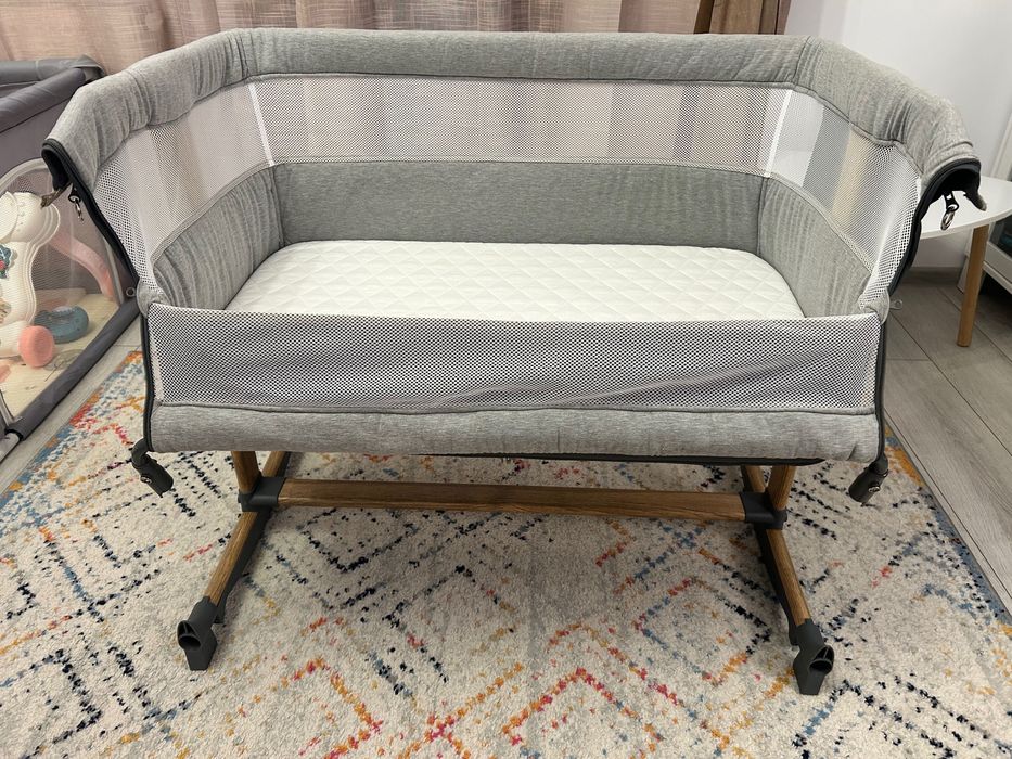Patut Co-sleeper Lionelo Leonie 3 in 1 – Grey Stone – Ca Nou (Din locuință fără fumători/animale)