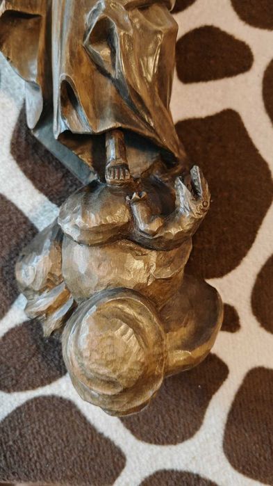 Statuie veche din lemn cu Maria si IIsus