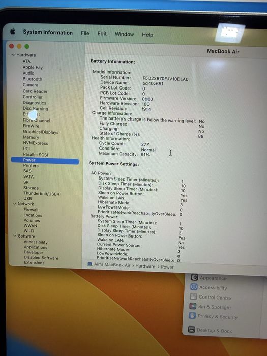 Macbook Air 13.6” M2 16/256