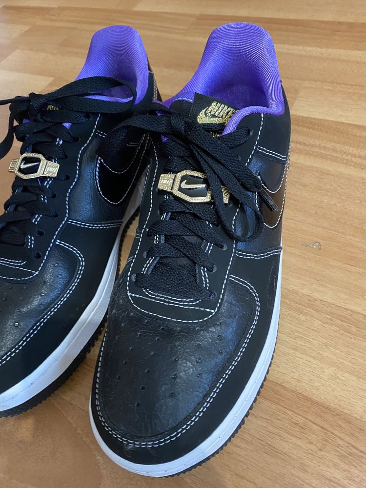 Nike Air Force 1 Low World Champ Lakers Black Purple Shoes 