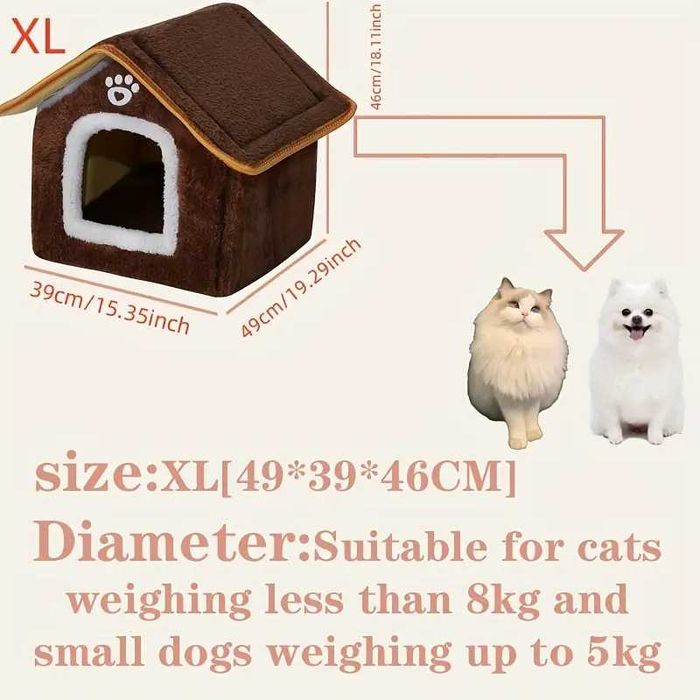 Къща - легло с мека възглавница за котки и кучета, за домашни любимци