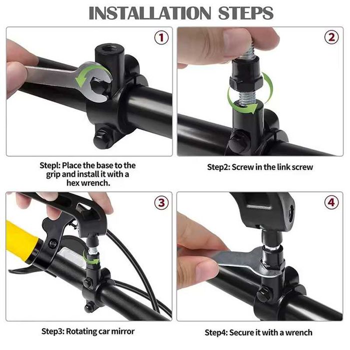 Луксозен комплект странични огледала за велосипед, 150 x 60мм, 360°