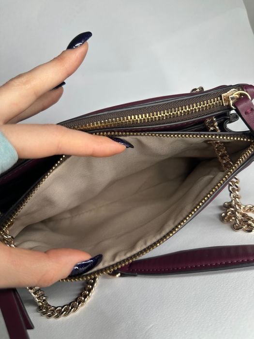 Чанта nine west -кафяво с бордо