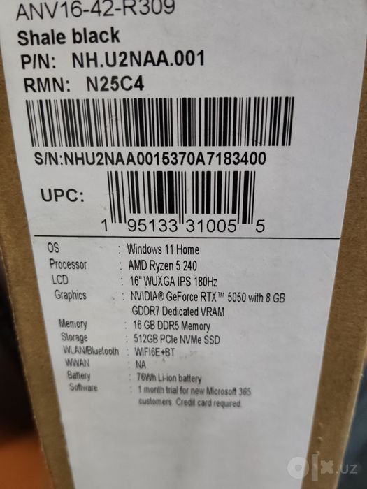 Acer Nitro V16 rayzen 5