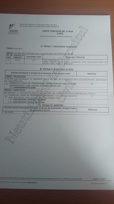 Teren intravilan construibil (579m patrati)