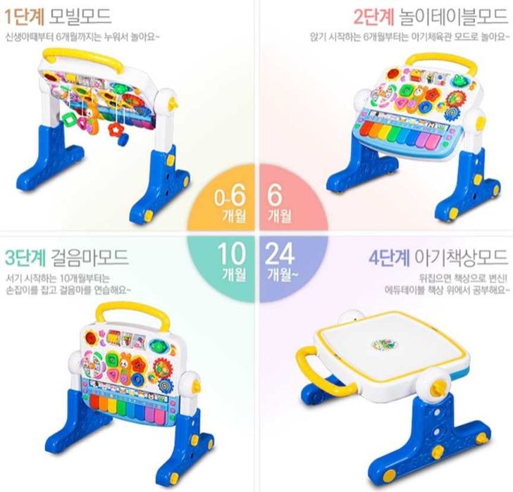 Игровой центр для малышей, 3 в 1: ходунки-каталка, толокар, столик