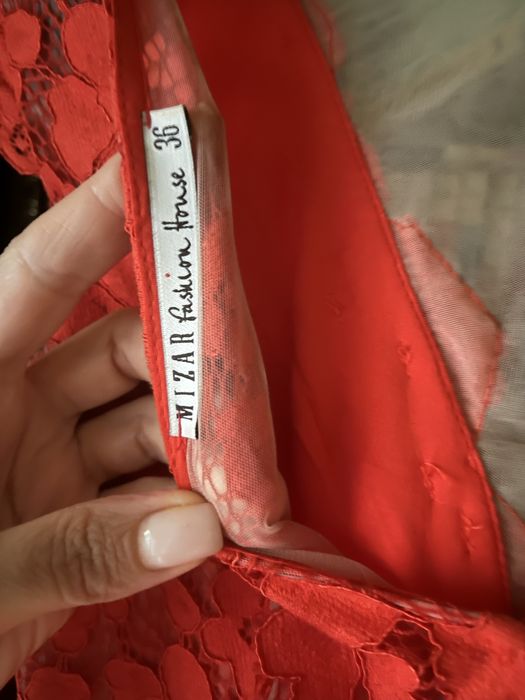 Rochie elegantă Mizar Fashion House – corai, mărimea 36 (S)