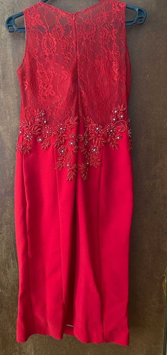 Официална червена къса рокля размер 40