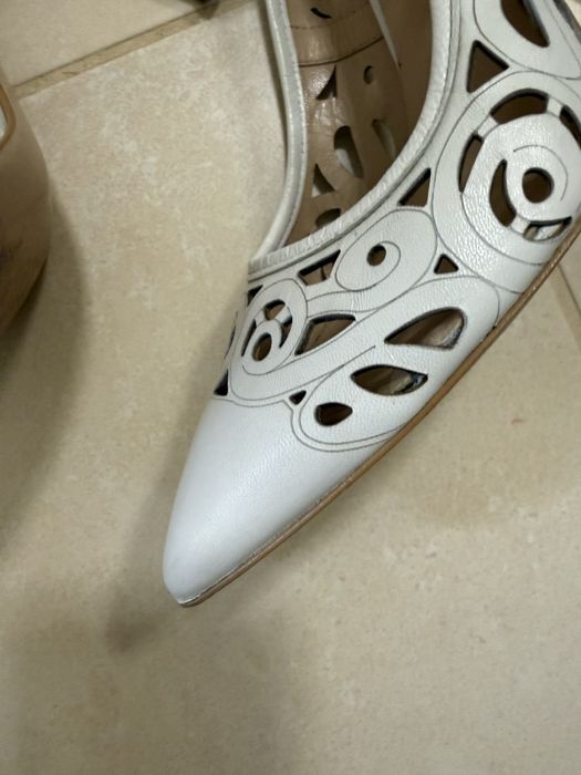 Pantofi alb pielei Eva Minge mar 36