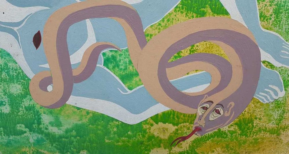 Tablou vechi - semnat ilizibil - datat 1980