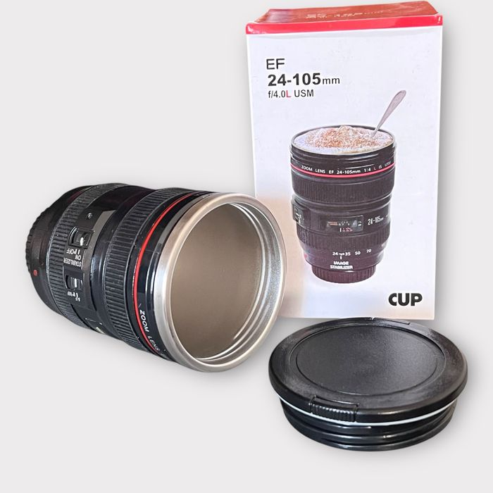 термо чаша обектив 400мл термос за кафе капучино от неръждаема стомана