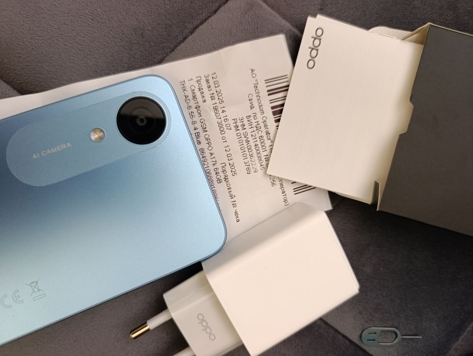 смартфон OPPO A17K в голубом цвете 41000