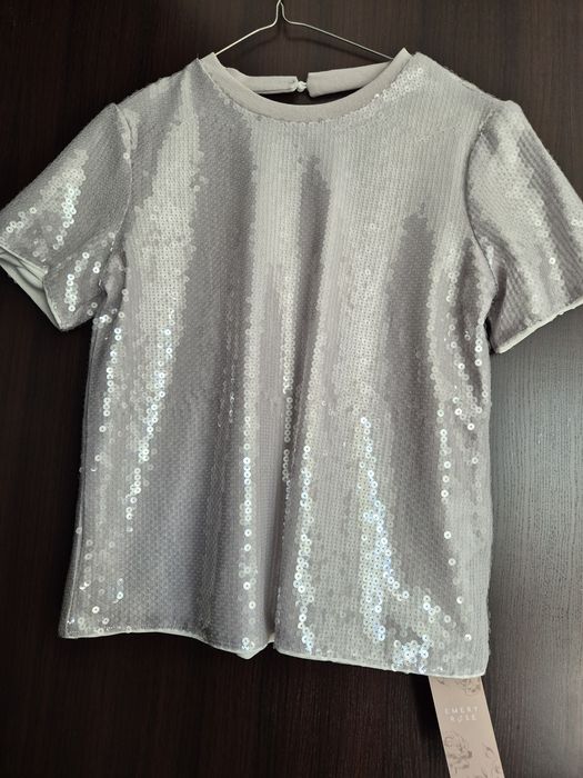 Bluză paiete argintie