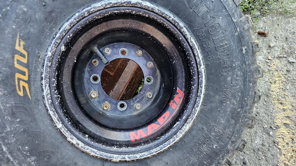 Продавам 2 броя задни гуми със джанти за атв 8 цола