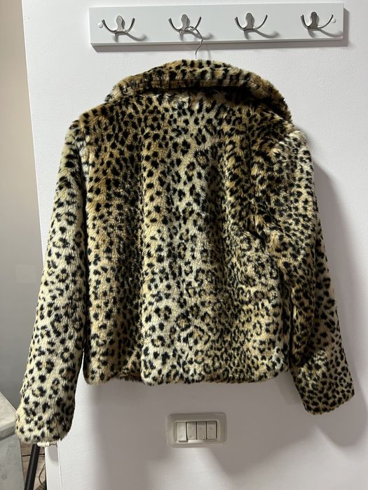 Geaca de blana artificiala leopart Answear marimea S