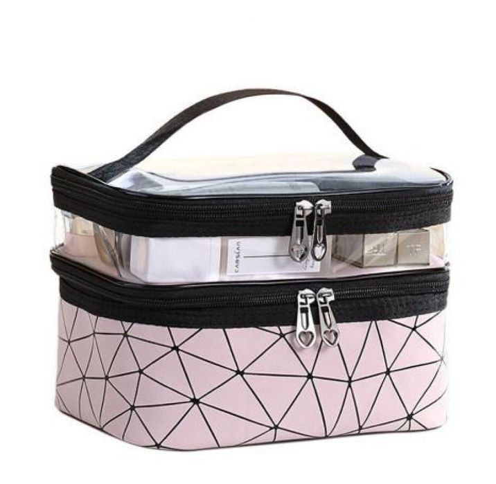 Козметичен органайзер на две нива за пътуване с дръжка HZH17