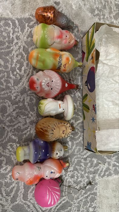 Ёлочные новогодние игрушки СССР, стекло