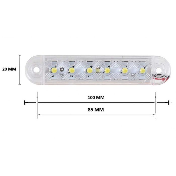 10 БРОЯ LED Бял Габарит с 6 диода за камион ремарке платформа 12V-24V