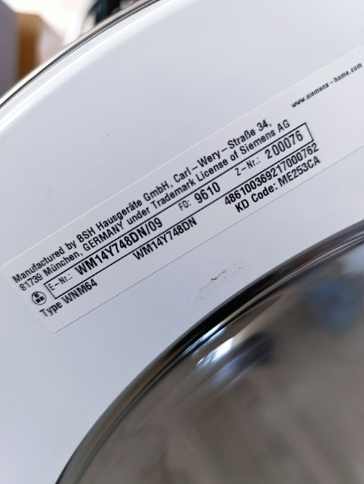 Немска инверторна пералня Siemens IQ800 А+++ 8кг