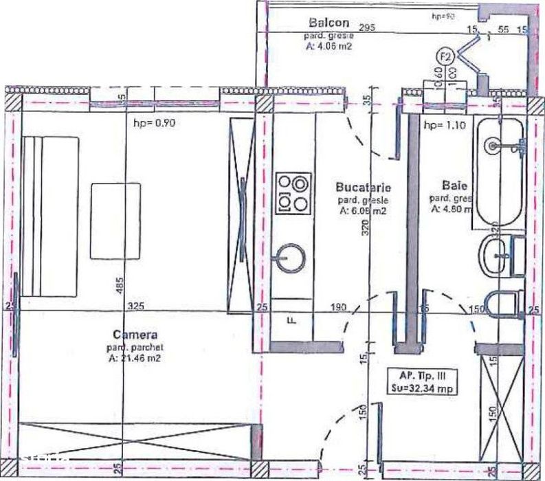 Apartament cu o camera, finisat, Drumul Cojocnei, parcare si TVA inclu
