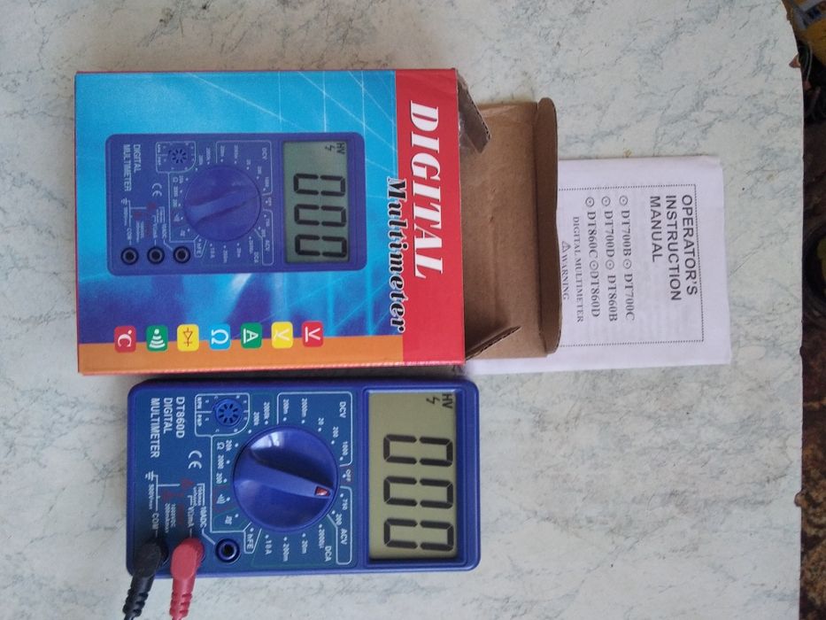 Новый мультиметр со звуковой прозвонкой DT860D  в упаковке с паспортом