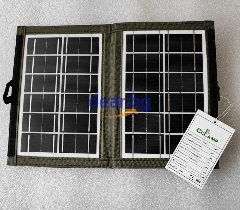 Преносим сгъваем соларен панел с мобилна батерия CCLAMP
