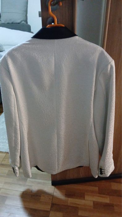 Vand sacou alb material satin