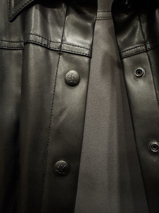 Кожаное платье Calvin Klein