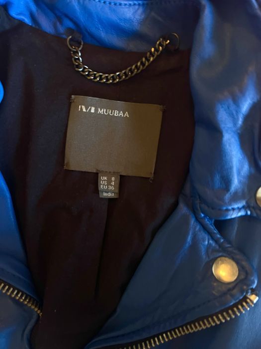 Дамско синьо кожено яке MUUBAA