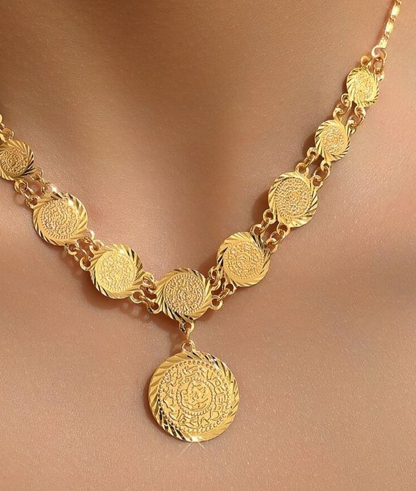 SET Lantisor +Cercei Placat Aur 18k Nou