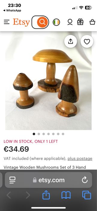 Гъби дърво Ръчно стругован дървен декор гъби - Sapele Wood 4 бр.