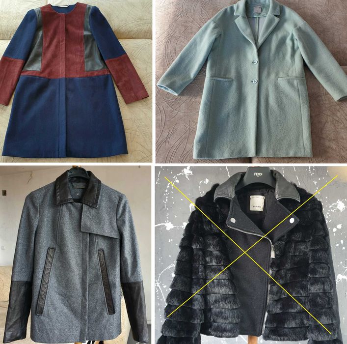 Pinko Diane Furstenberg Marina Rinaldi палто вълна кожа XS S M L XL