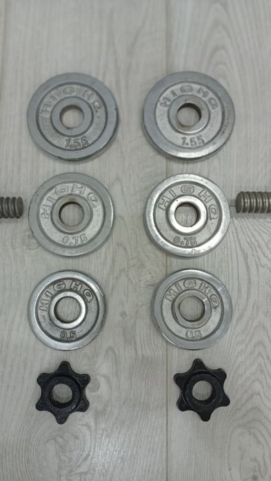 Продам регулируемые хромированные гантели