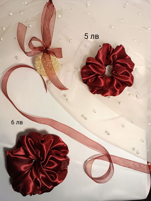 Скрънчита, понички от плат (сатен, органза)