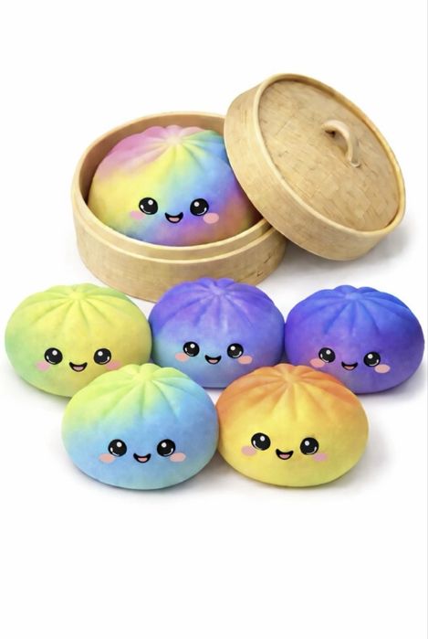 НА ЕДРО Squishy Dumpling, Мек Китайски хляб, Скуиши Dumplings Дъмплинг