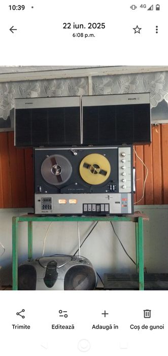 Magnetofon Philips 4408 cu boxe,functional