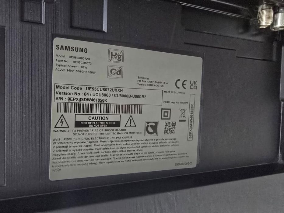 Televizor SAMSUNG LED 55CU8072, 138 cm, Smart, 4K Ultra HD, Clasa -P-