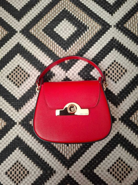 Geanta rosie de piele Anna Cori