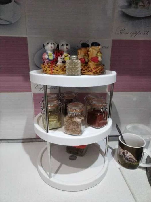 Въртящ се органайзер на 3 нива 360 градуса за кухня и баня