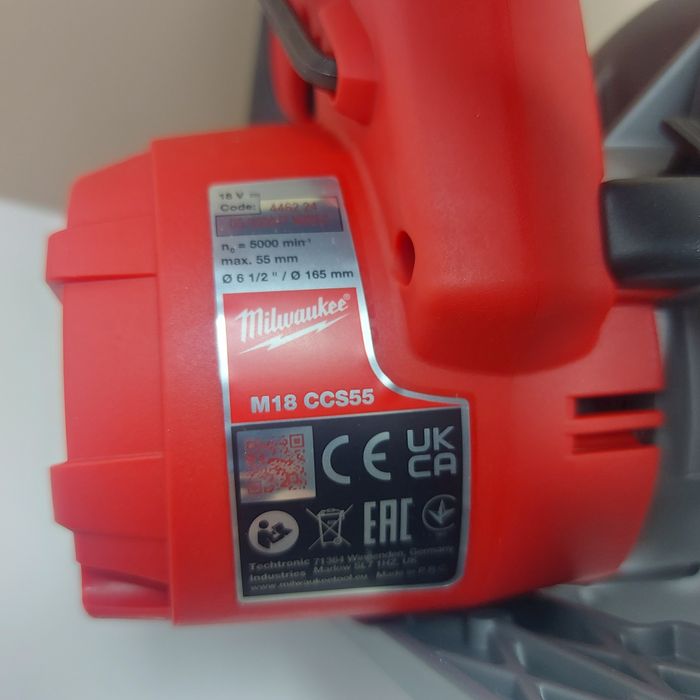 ПРОМОЦИЯ.Нов акумулаторен безчетков циркуляр Milwaukee M18 CCS55-0