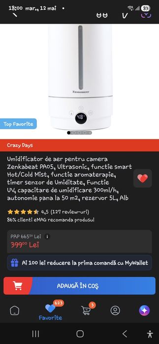 Umidificator nou  ZENKABEAT 5 L