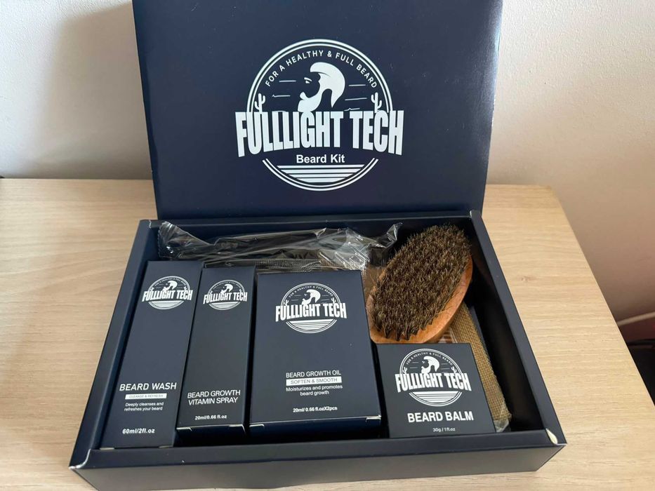 Set îngrijire barbă premium FullLight Tech – cadou complet, nou, sigilat