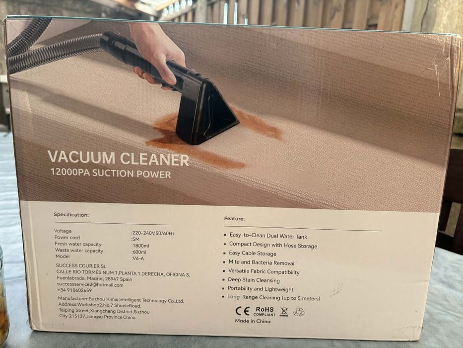 Aspirator injectie-extractie 12000Pa NOU – curatare canapele, saltele,