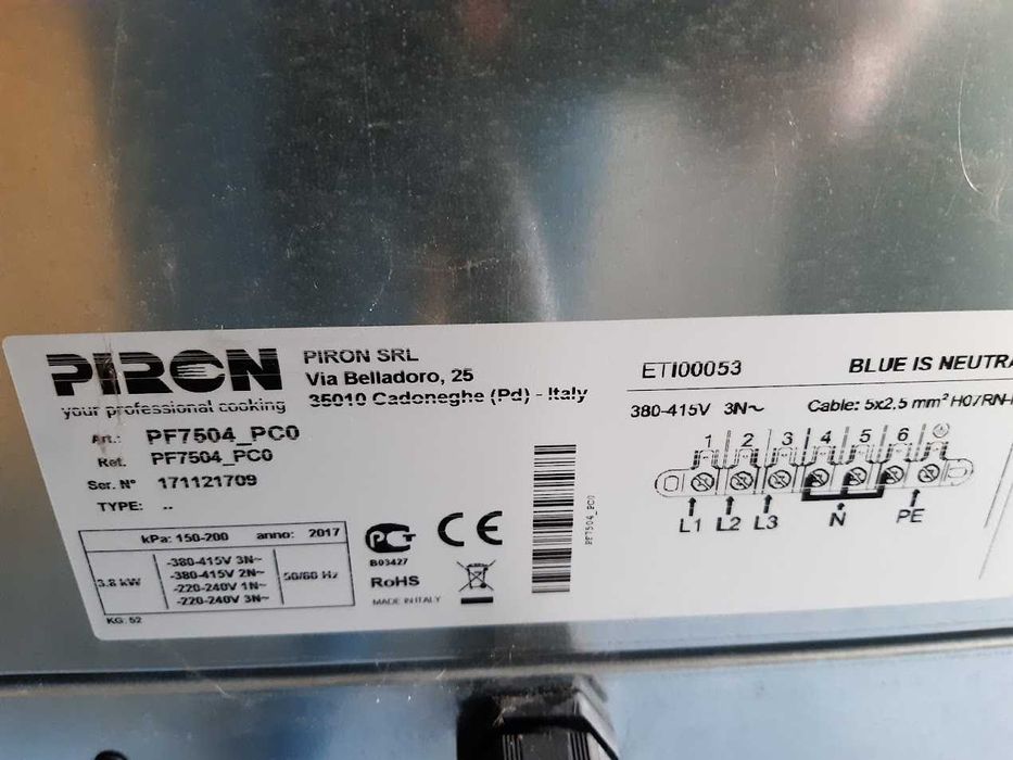 Cuptor electric PIRON 4 tavi GN1/1 analog, 400V, 6,3 kW