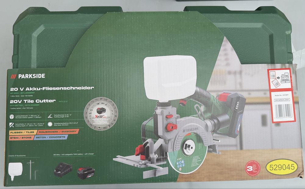 Masina de taiat placi pe acumulator 20v Parkside