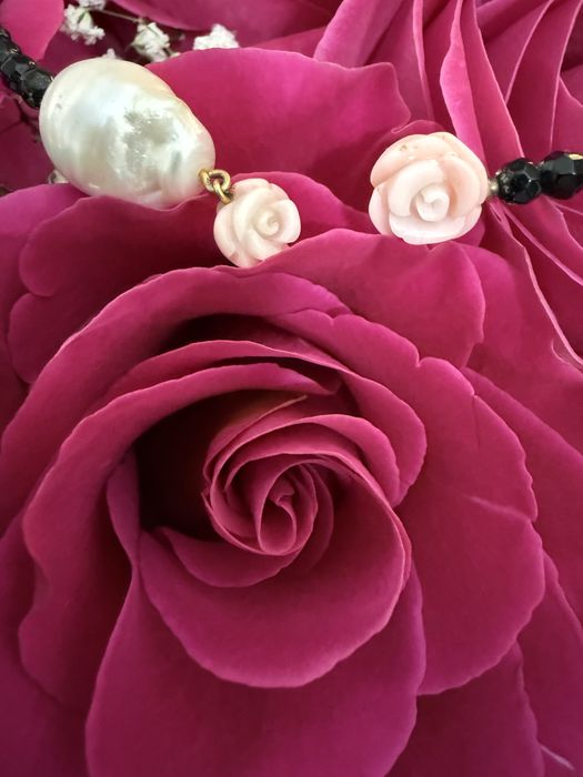 set Le Midi aur 18K coral și perle
