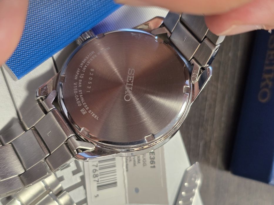 Seiko SNE361 Solar – ceas bărbătesc, set complet cu cutie originală și etichetă de preț