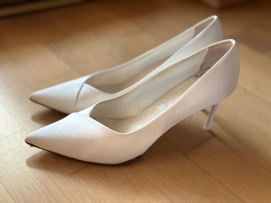 Pantofi mireasa albi Max Mara