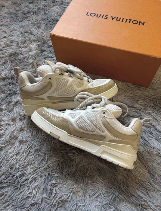 Louis Vuitton LV4 Beige Skate Trainers - Livrare Verificare